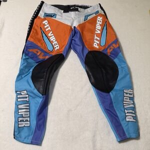 Pit Viper Motorcycle Pants Men's XL Baby Blue & Orange Motocross MX